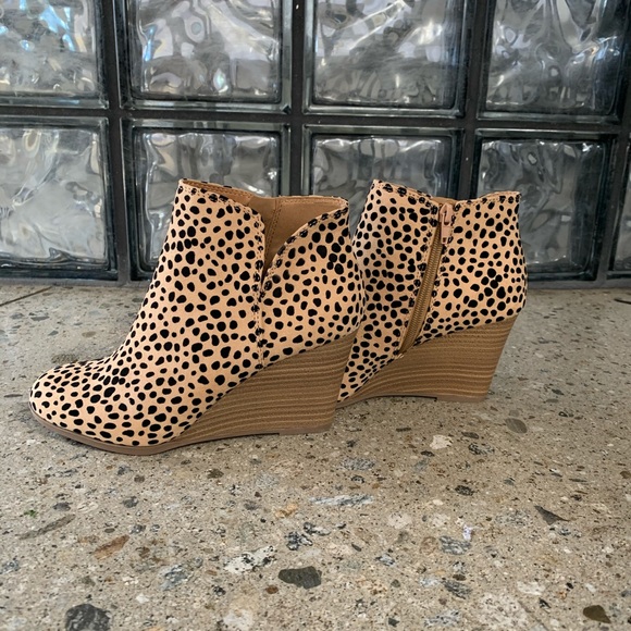 Leopard suede wedge booties - Picture 6 of 7